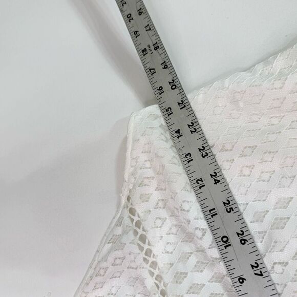 Parker Dress Womens XS Midi White Lace Tulum Halter Beachy Asymmetrical Hem New - Picture 4 of 10